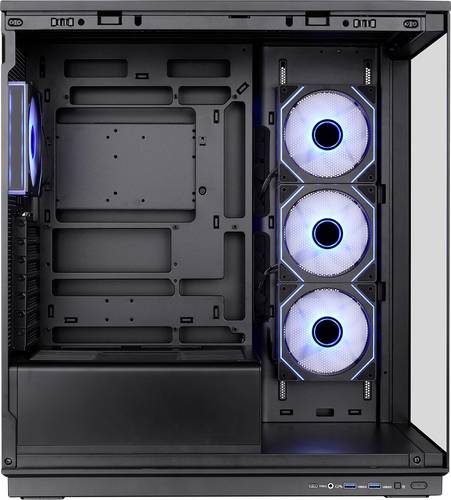 Thermaltake Stage 450 TG ARGB Midi-Tower PC-Gehäuse Schwarz Seitenfenster, Integrierte Beleuchtung