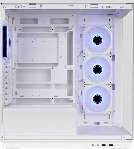 Thermaltake Stage 450 TG ARGB Snow Midi-Tower PC-Gehäuse Weiß Seitenfenster, Integrierte Beleuchtun