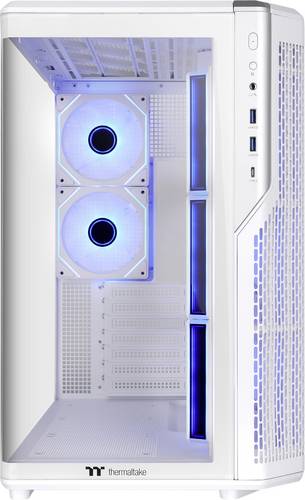 Thermaltake View 590 TG ARGB Snow White Midi-Tower PC-Gehäuse Weiß Seitenfenster, Integrierte Beleu