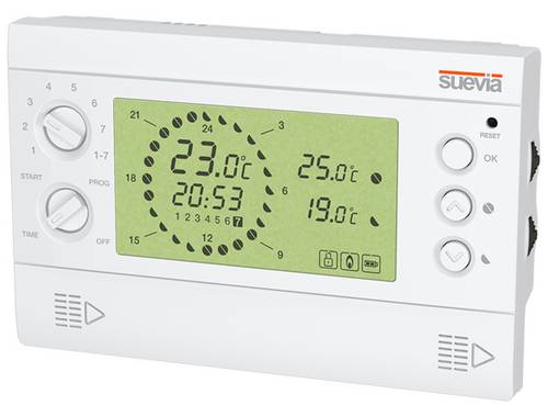 Suevia SU325700 Thermostat Raumthermostat Aufputz, Wand Tagesprogramm, Wochenprogramm Digitales Uhr