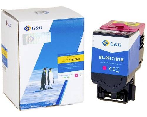 G&G-Druckerpatrone mit Verpackung gezeigt, gekennzeichnet mit NT-PFL71B1M und einer magentafarbenen Kappe.