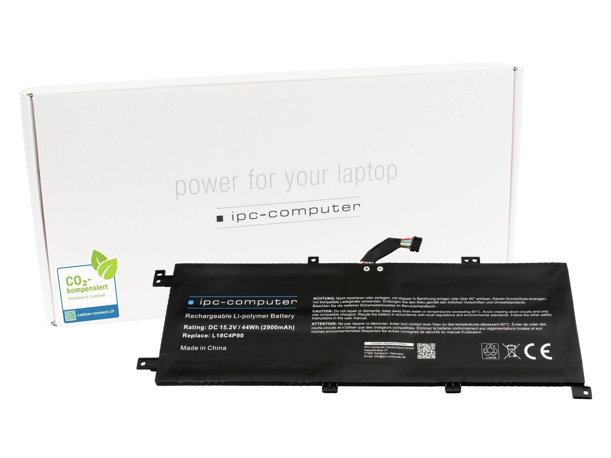 Ersatz-Laptop-Akku mit der Aufschrift „ipc-computer