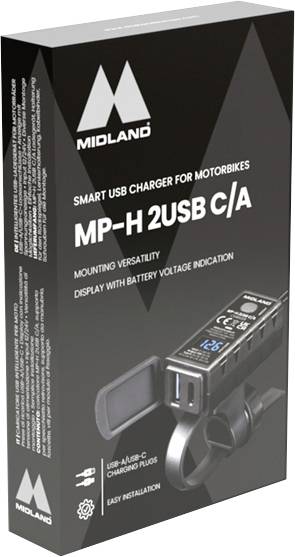 Schachtung Midland MP-H2U8C/A In-Ear-Kopfhörer mit USB-C-Adapter, auf weißem Hintergrund abgebildet.