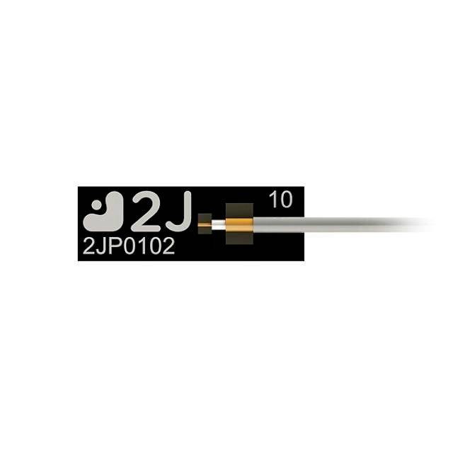 Kleine schwarze elektronische Komponente mit der Beschriftung „J2