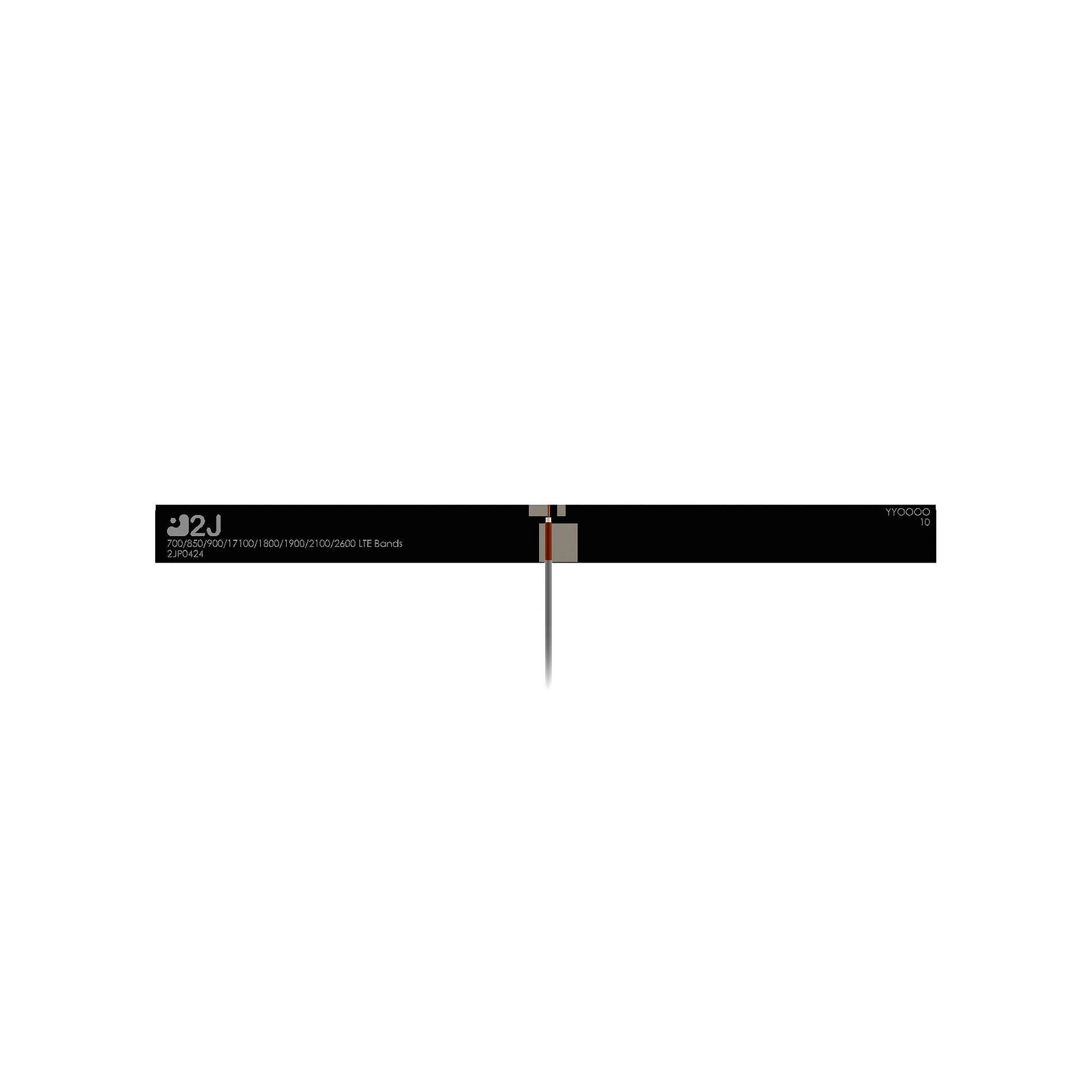 Schwarze horizontale Stange mit der Bezeichnung „J2J" mit einer dünnen vertikalen Sonde oder einem Stift, der von der Mitte herunterhängt, auf weißem Hintergrund.