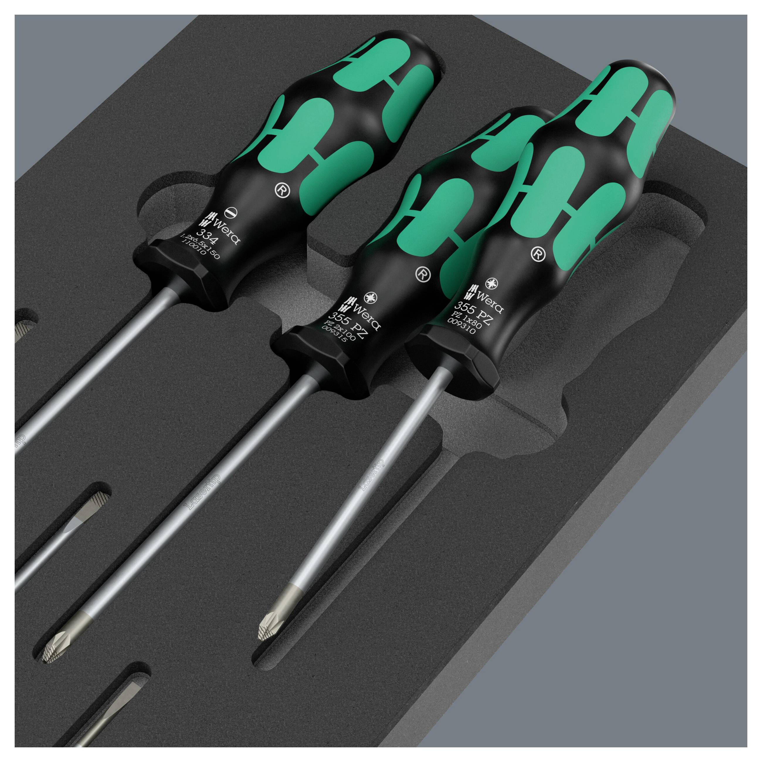 Wera 9718 Serie 300 Elektriker, Werkstatt Schraubendreher-Set Pozidriv, Schlitz