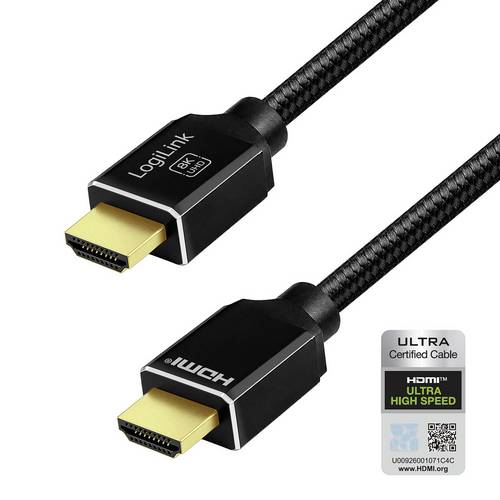 LogiLink HDMI AV Anschlusskabel [1x HDMI-Stecker - 1x HDMI-Stecker] 2 m Schwarz