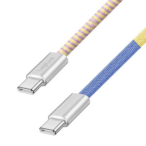 LogiLink USB-C® Kabel USB 2.0 USB-C® Stecker 1.00 m Blau, Gelb, Pink CU0482