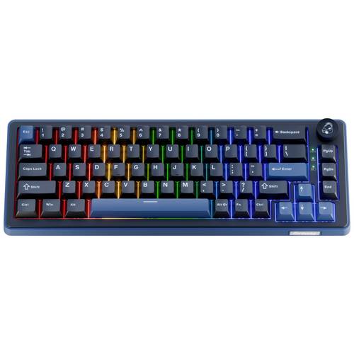 Ducky OK-M 65 - KTT Wine Red Bluetooth®, Funk, USB Gaming-Tastatur Englisch, QWERTY Schwarz Abnehmb