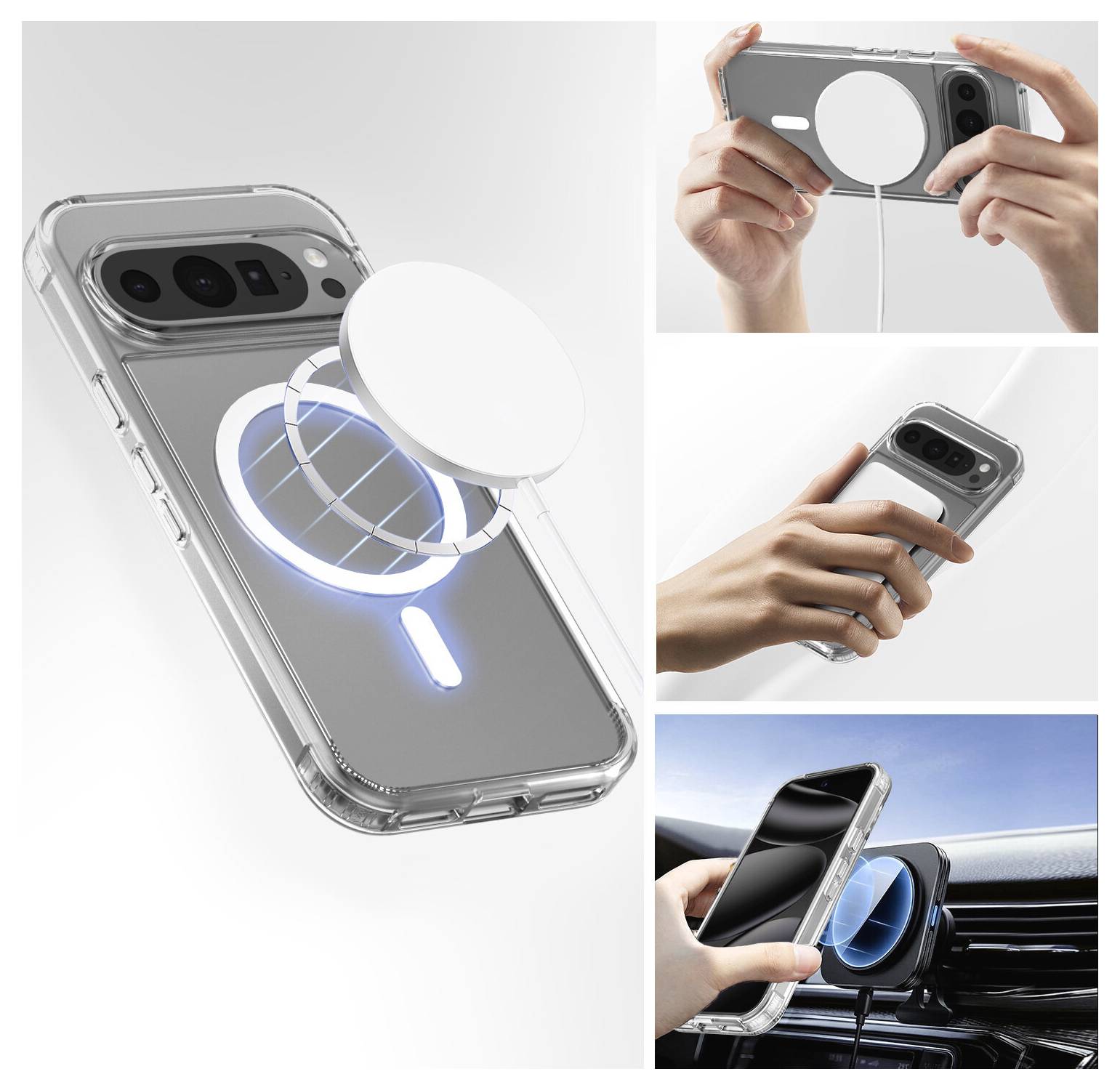 4Smarts 360° Premium Protection Set Hülle + Schutzglas Set Google Pixel 11 Pro XL Transparent Induktives Laden 541863