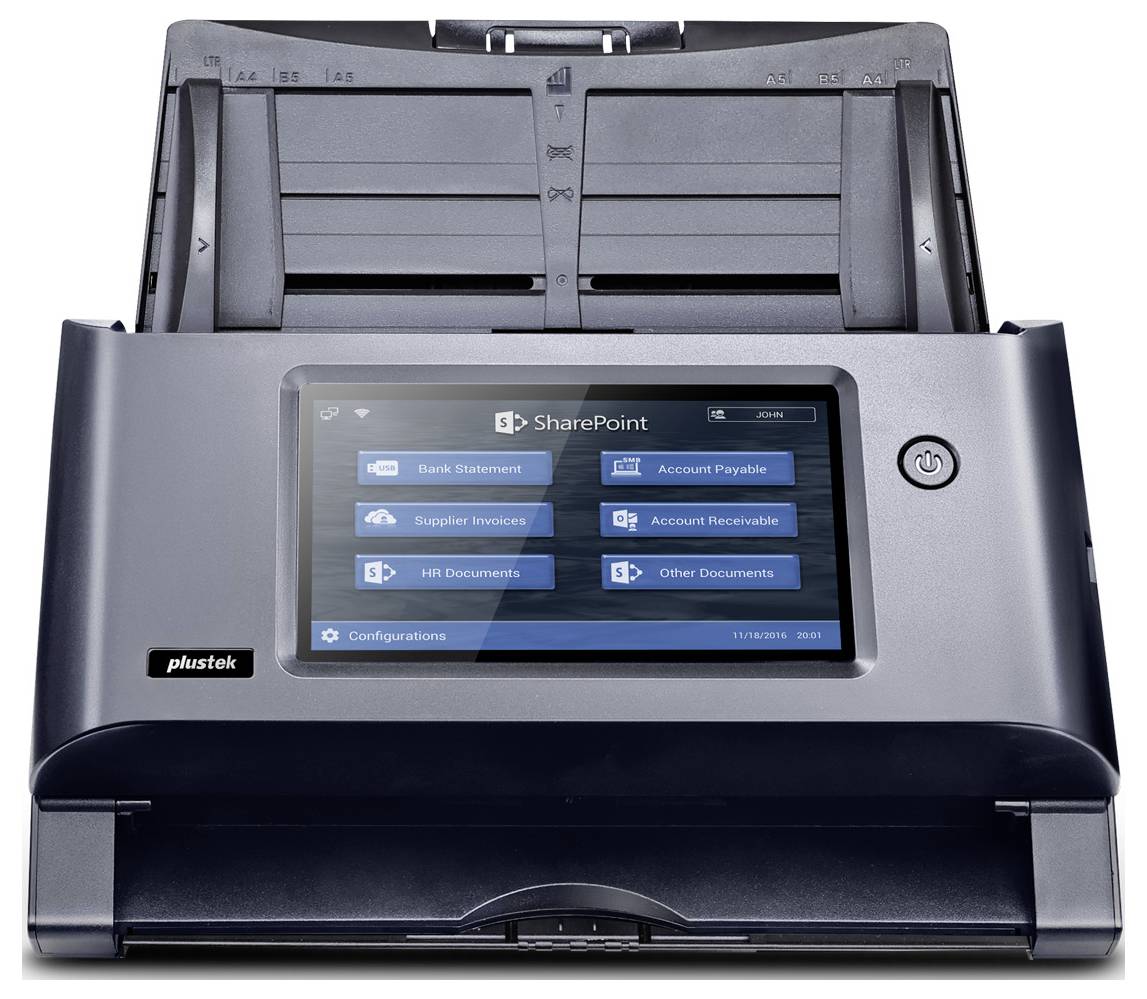 Plustek eScan A355 Pro Dokumentenscanner A4 600 x 600 dpi 25 Seiten/min WLAN, LAN (10/100MBit/s)