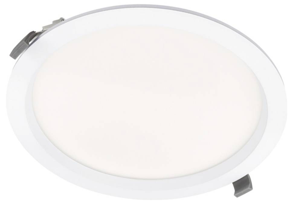 Rundes LED-Deckeneinbaulicht mit weißem Diffusor und Federklemmen