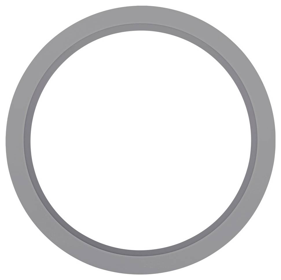 Grauer kreisförmiger Ringring mit einem hohlen Mittelteil auf weißem Hintergrund.