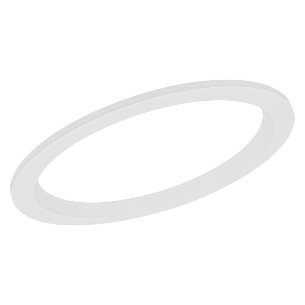 Ein einfacher hellgrauer ovaler Ring oder Heiligenschein auf weißem Hintergrund.