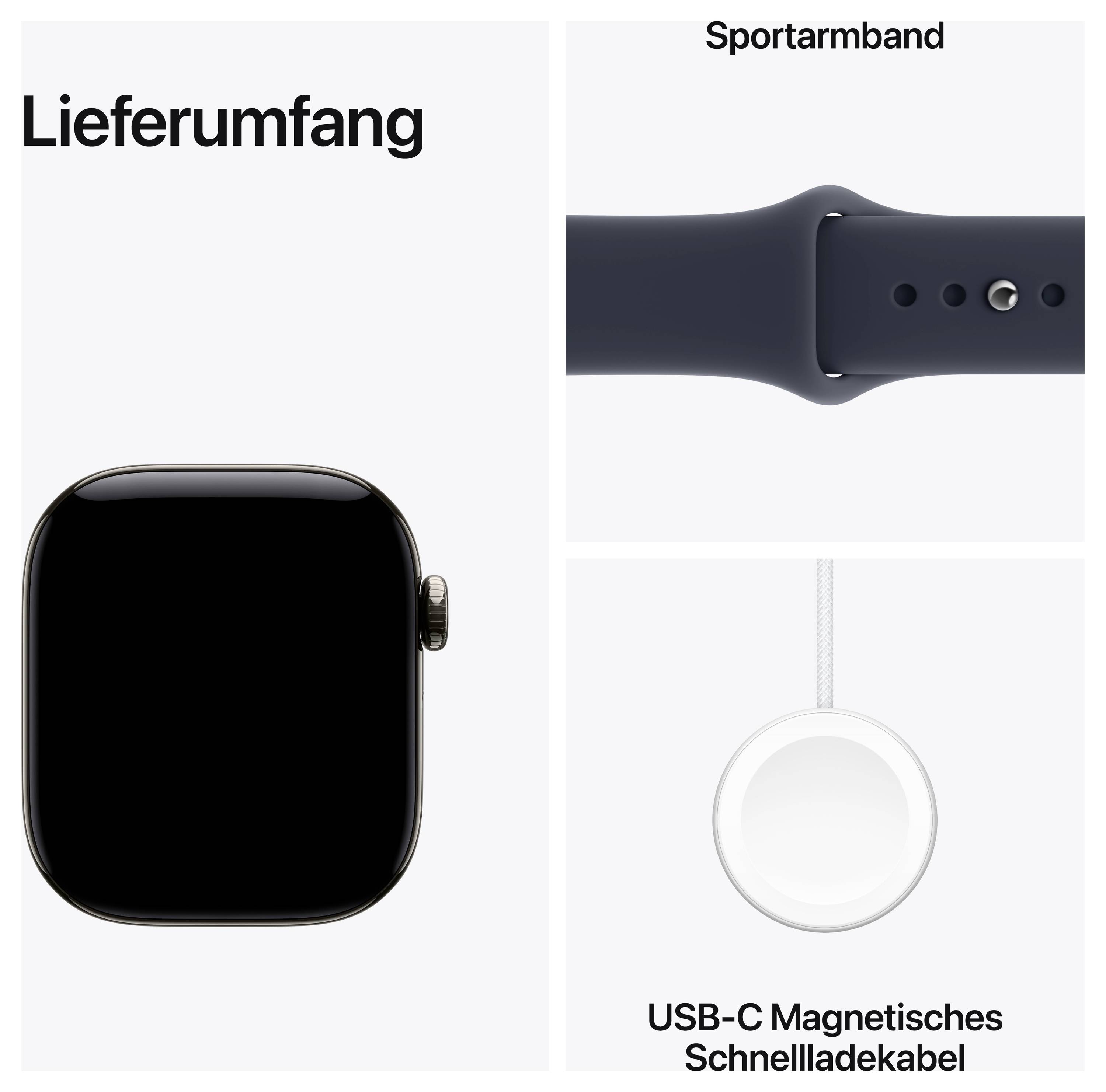 Apple Watch Series 12 GPS + Cellular 42mm Titangehäuse Sport Band Navy-Blau S/M