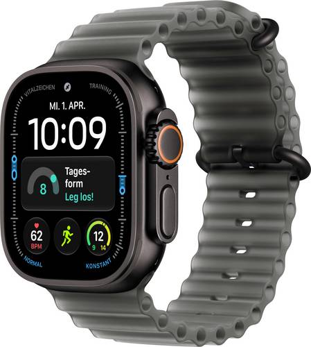 Apple Watch Ultra 4 GPS + Cellular 49 mm Titangehäuse Ocean Band Halbtransparentes Schwarz
