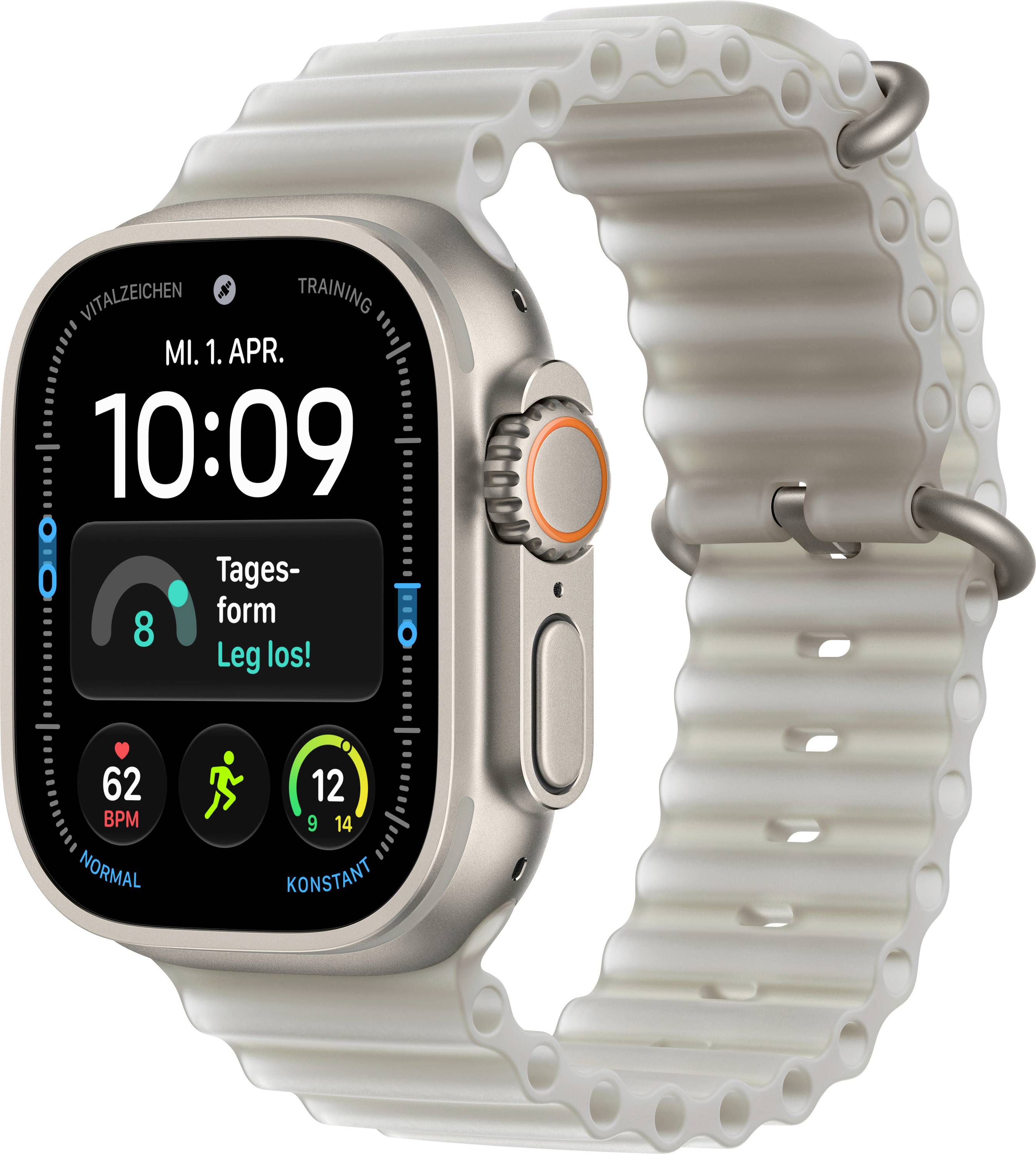 Apple Watch Ultra 4 GPS + Cellular 49mm Titangehäuse Ocean Band Halbtransparentes Grau