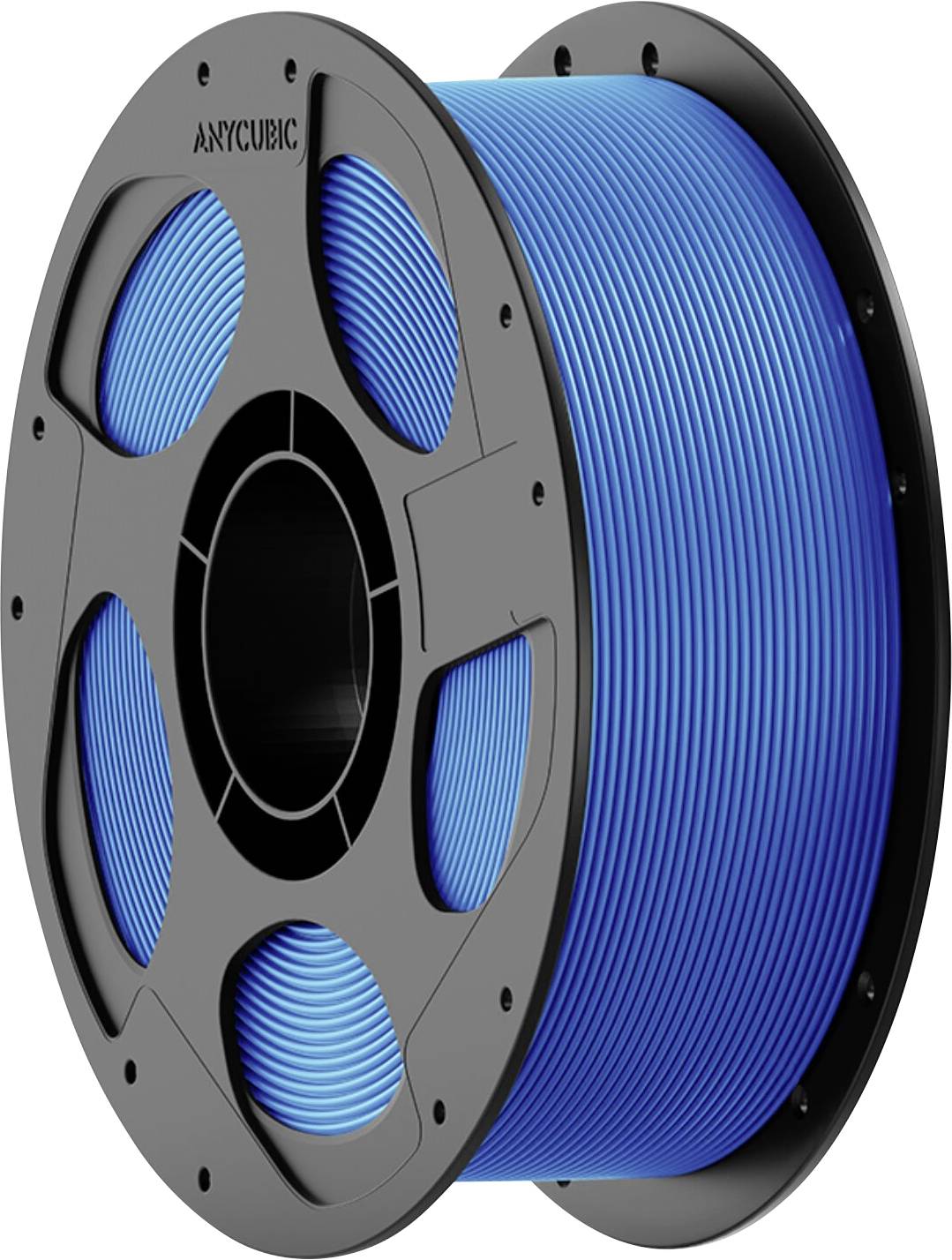 Blaue 3D-Drucker-Filamentspule mit der Marke 