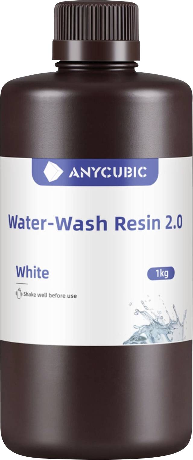 Anycubic Wasser-waschbares Harz 2.0 Flasche, weiß, 1 kg