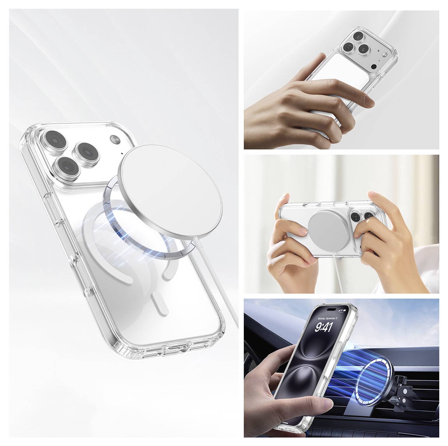 4Smarts 360° Premium Protection Hülle + Schutzglas Set Apple iPhone 18 Pro, iPhone 17 Pro Transparent Induktives Laden 541907