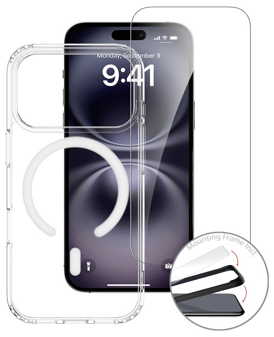 4Smarts 360° Premium Protection Hülle + Schutzglas Set Apple iPhone 18 Pro, iPhone 17 Pro Transparent Induktives Laden 541907