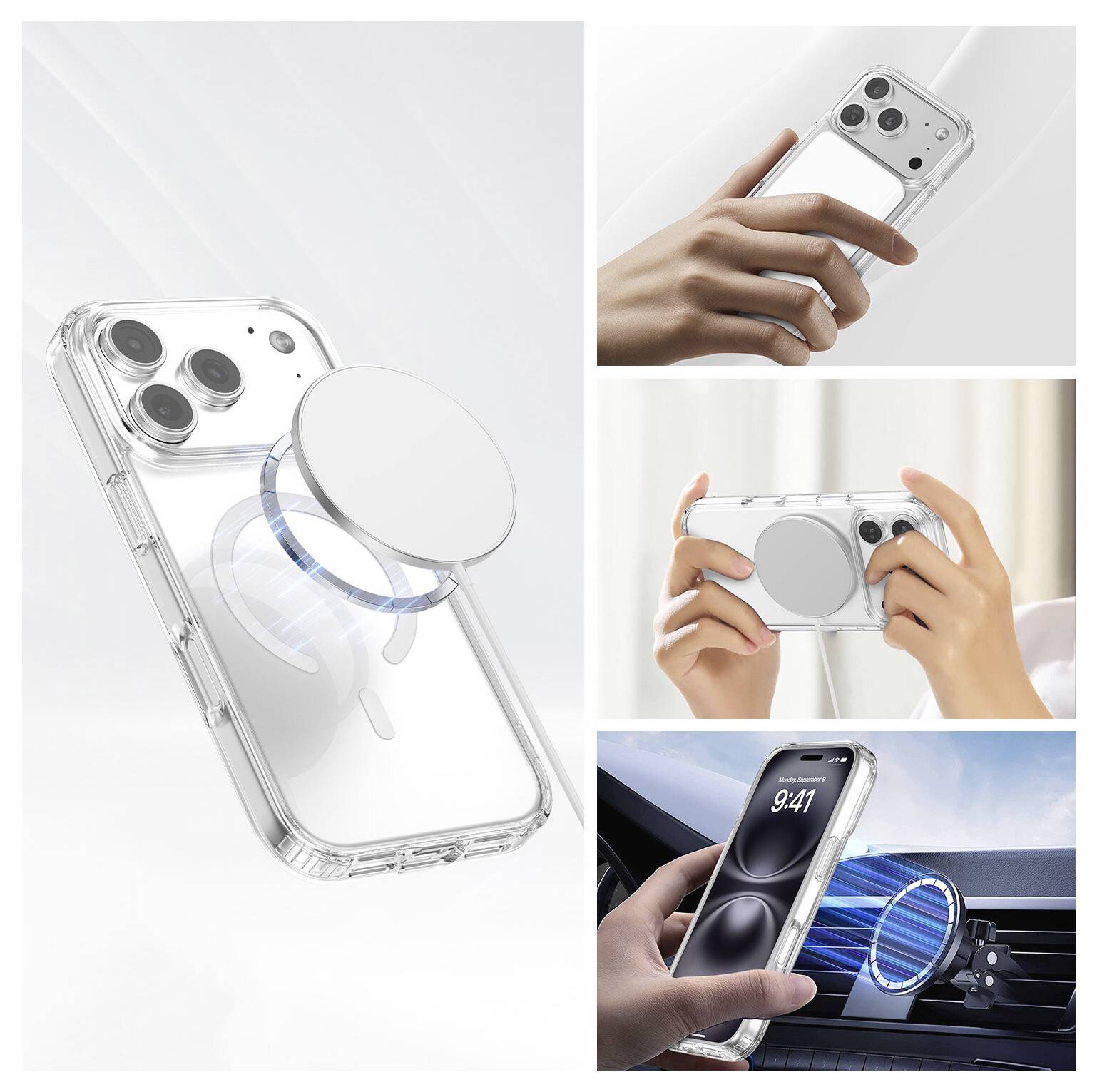 4Smarts 360° Premium Protection Hülle + Schutzglas Set Apple iPhone 18 Pro Max, iPhone 17 Pro Max Transparent Induktives Laden