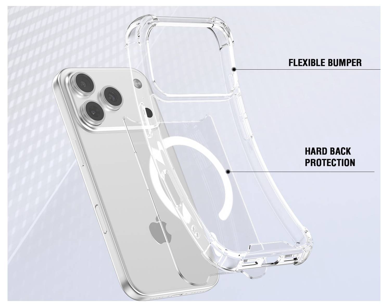 4Smarts Hybrid Case Ibiza Backcover Apple iPhone 18 Pro, iPhone 17 Pro Transparent Induktives Laden 541911