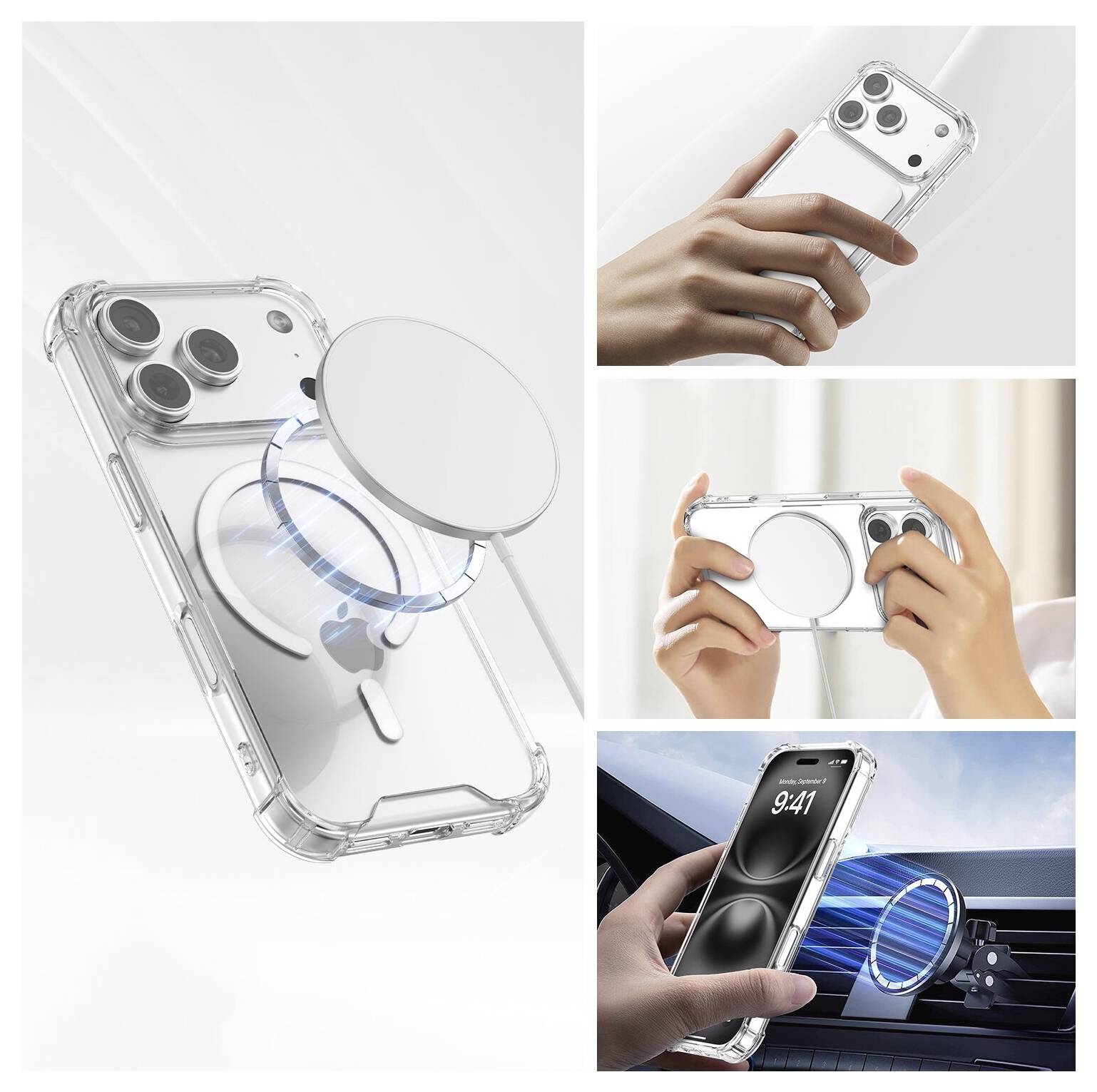 4Smarts Hybrid Case Ibiza Backcover Apple iPhone 18 Pro, iPhone 17 Pro Transparent Induktives Laden 541911