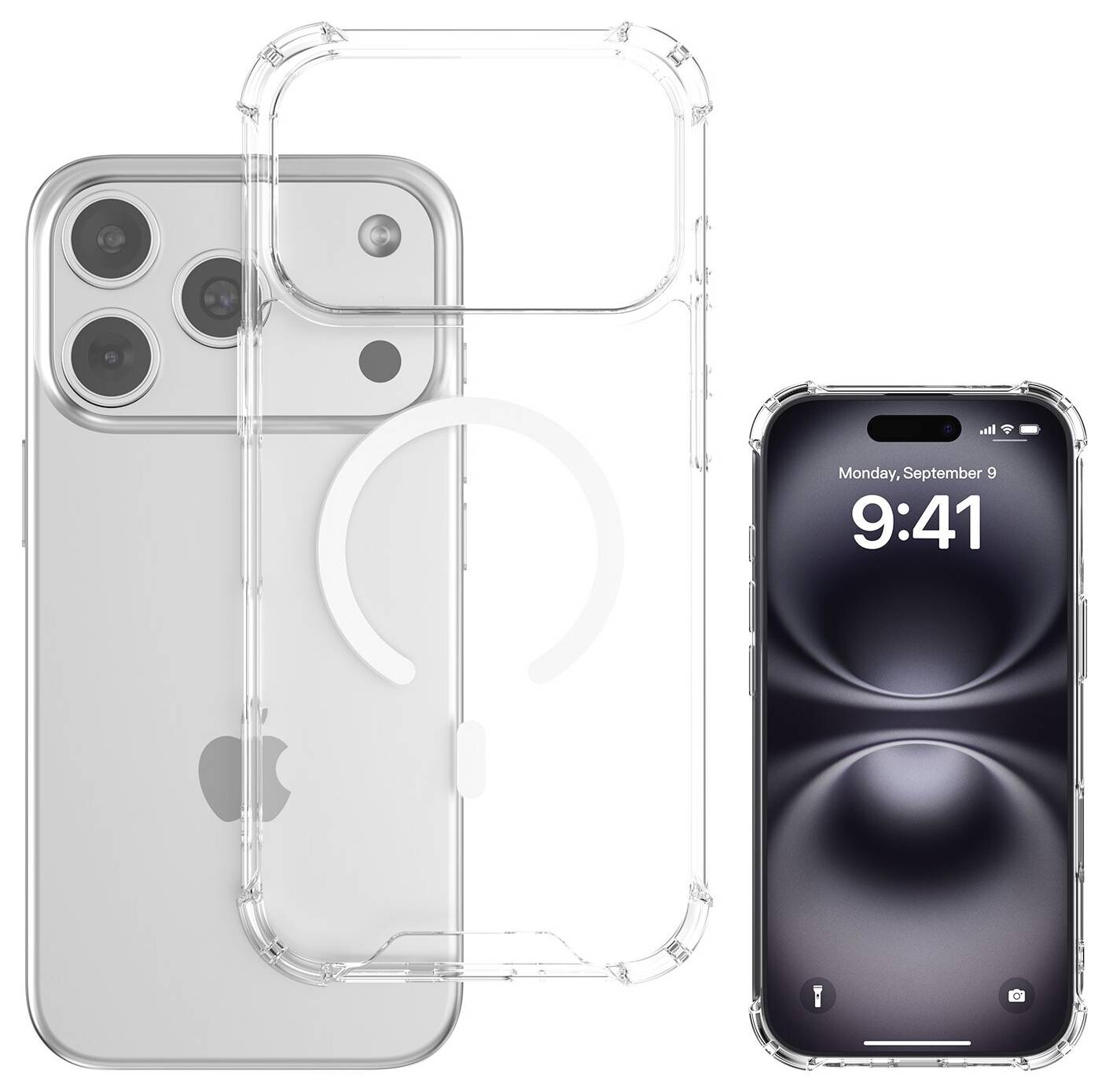 4Smarts Hybrid Case Ibiza Backcover Apple iPhone 18 Pro Max, iPhone 17 Pro Max Transparent Induktives Laden 541912