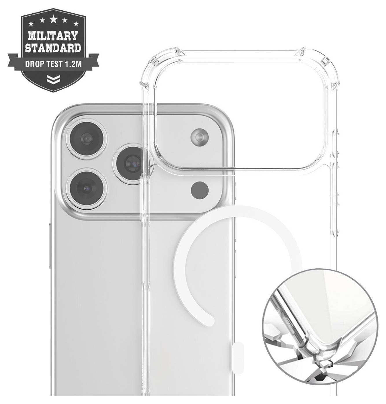4Smarts Hybrid Case Ibiza Backcover Apple iPhone 18 Pro Max, iPhone 17 Pro Max Transparent Induktives Laden 541912