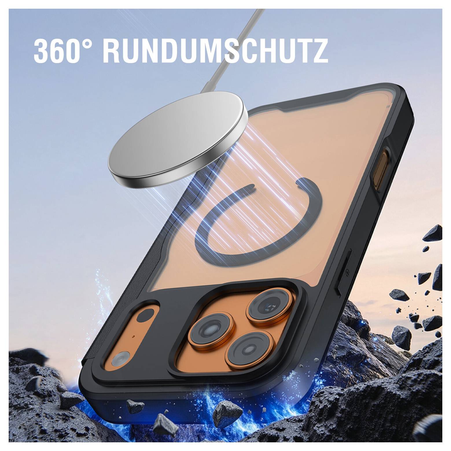 4Smarts Urban Pro Flipcase Booklet Apple iPhone 18 Pro Max, iPhone 17 Pro Max Schwarz, Transparent Induktives Laden 541916