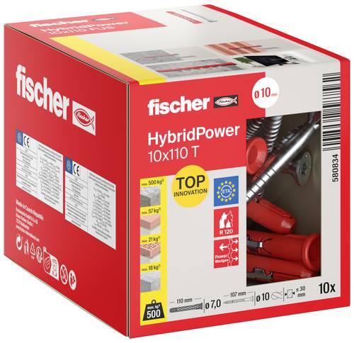 Fischer 580834 HybridPower 10 x 110 T (10) Universaldübel 110 mm 10 mm 10 St.
