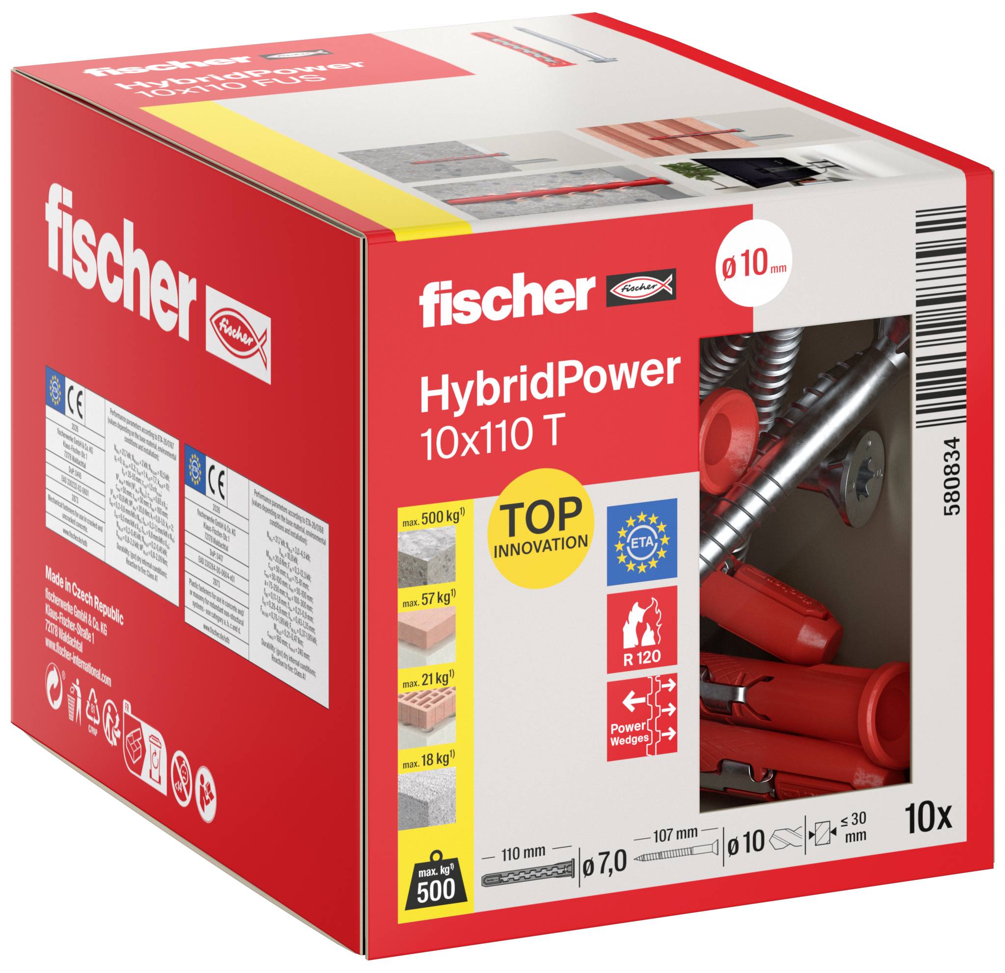 Red Fischer-Verpackung für „fischer HybridPower 10x110 T
