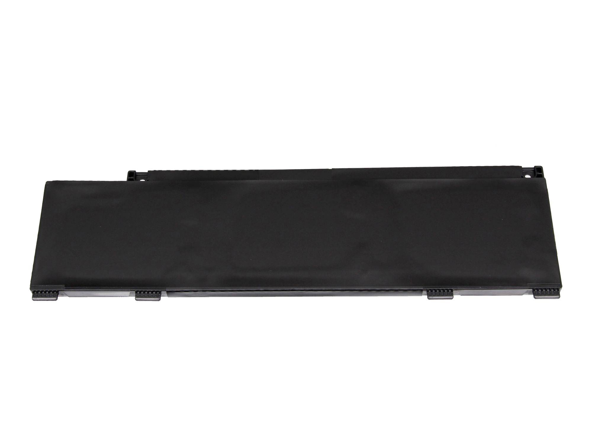 Schwarzes rechteckiges Laptop-Akkupaket auf weißem Hintergrund.