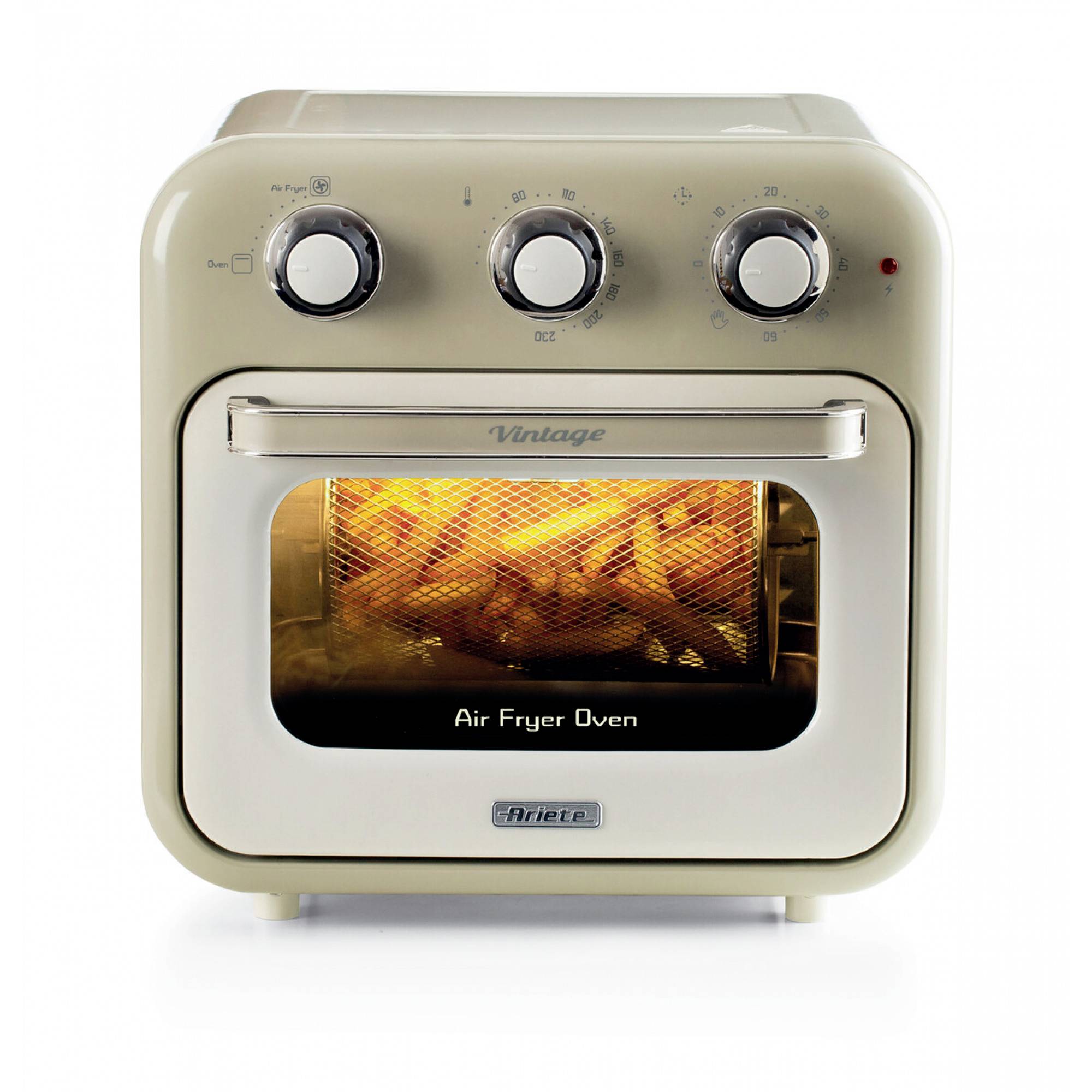 Ariete 4632/03 Mini-Backofen & Heißluftfritteuse Grillfunktion, Heißluft-Funktion, Kontrollleuchte, mit Dampfgarfunktion, mit