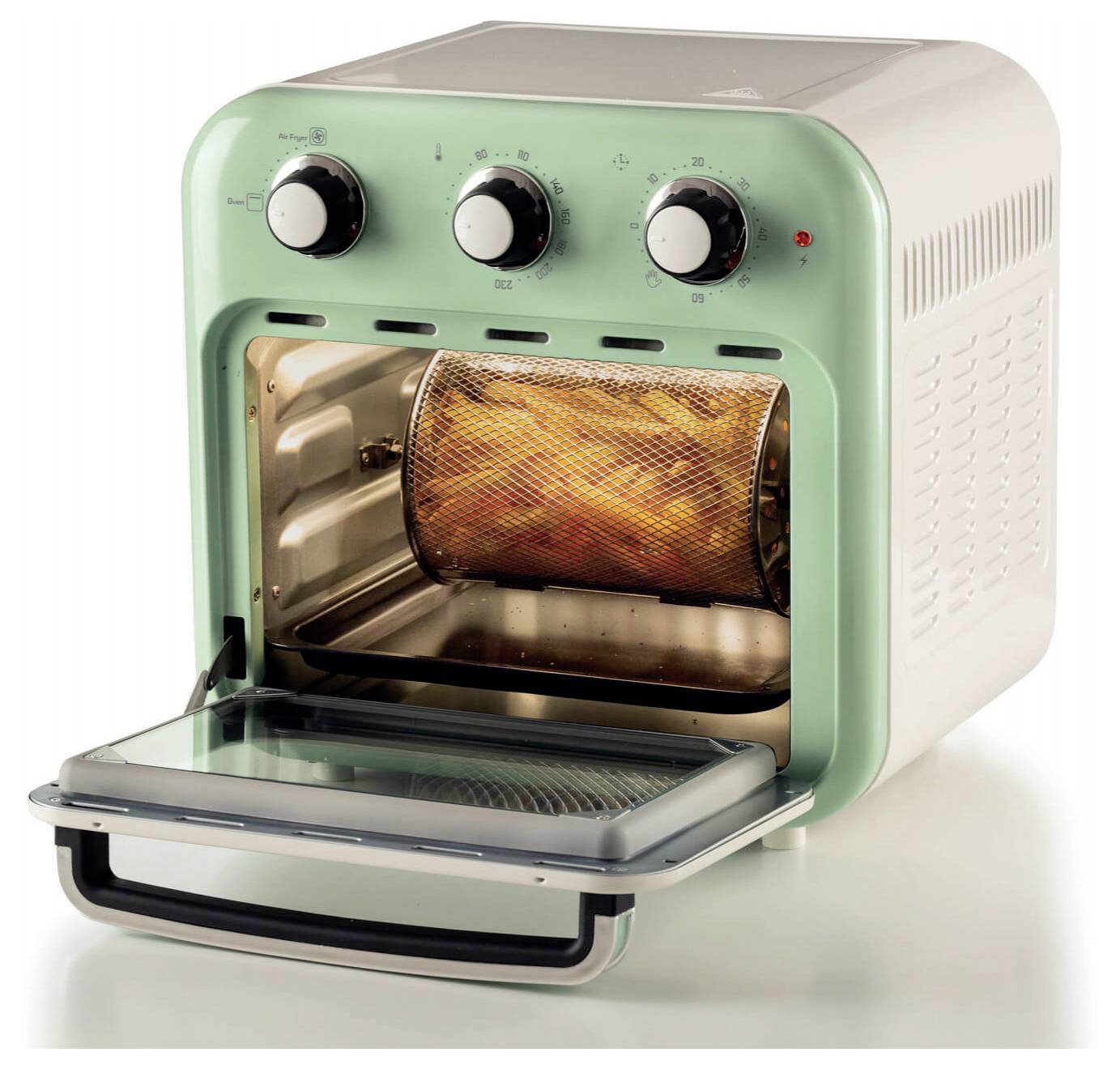 Ariete 4632/04 Mini-Backofen &amp; Heißluftfritteuse Grillfunktion, Heißluft-Funktion, Kontrollleuchte, mit Dampfgarfunktion, mit