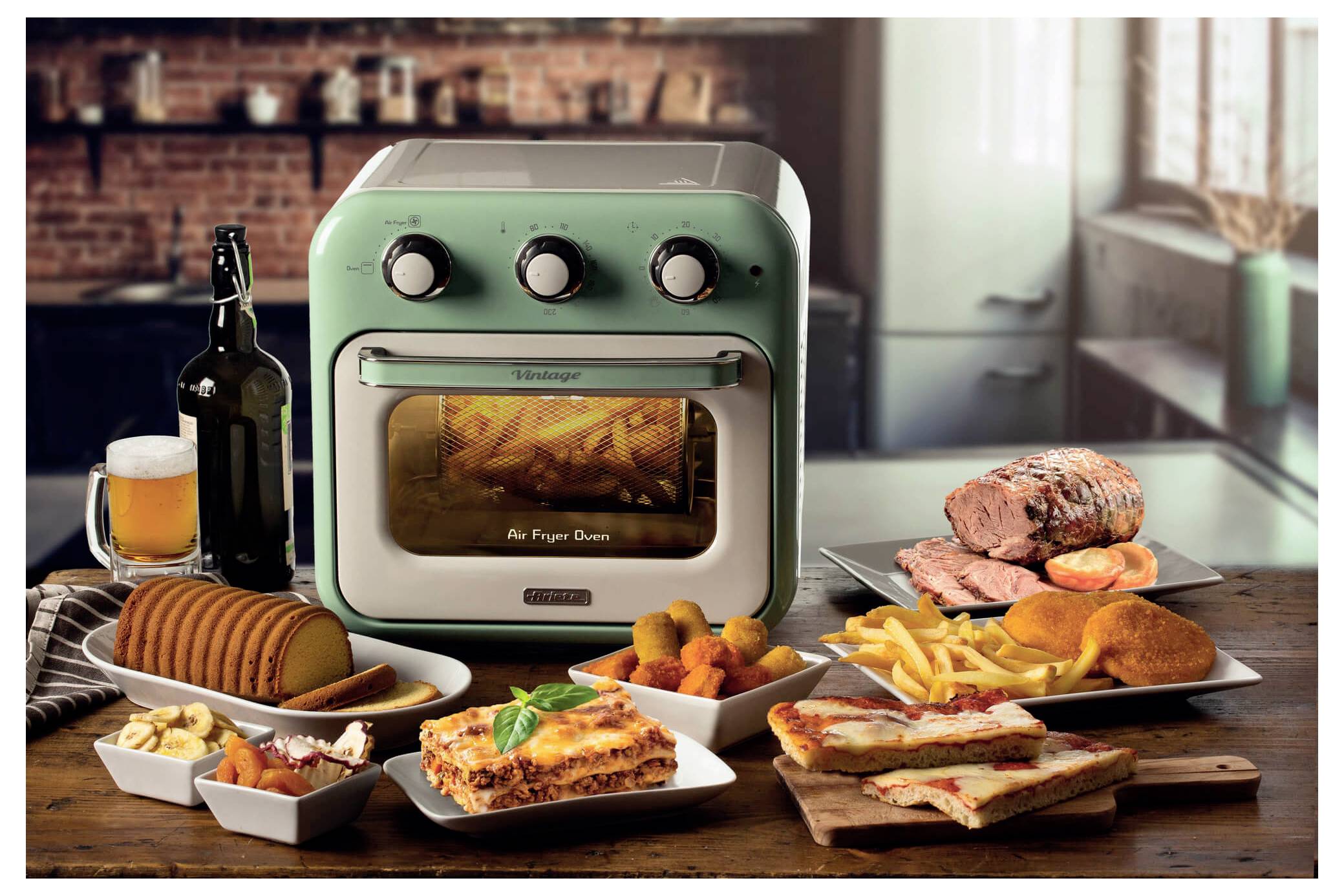Ariete 4632/04 Mini-Backofen &amp; Heißluftfritteuse Grillfunktion, Heißluft-Funktion, Kontrollleuchte, mit Dampfgarfunktion, mit