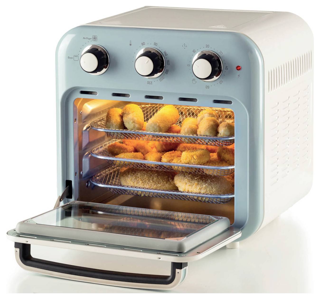 Ariete 4632/05 Mini-Backofen &amp; Heißluftfritteuse Grillfunktion, Heißluft-Funktion, Kontrollleuchte, mit Dampfgarfunktion, mit
