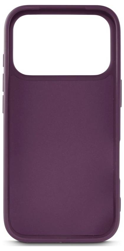 Violette Smartphone-Hülle mit großem rechteckigem Kameraausschnitt oben.