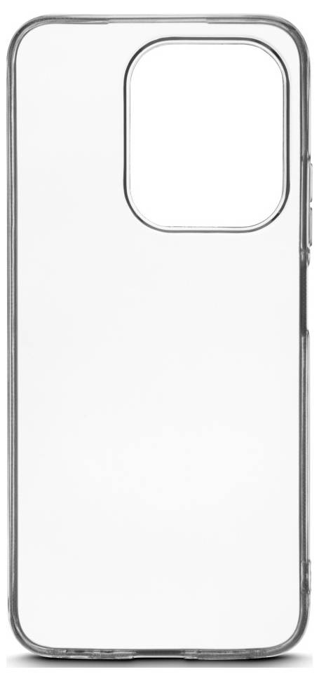Transparente Smartphone-Schutzhülle mit großem rechteckigem Kameraausschnitt oben rechts