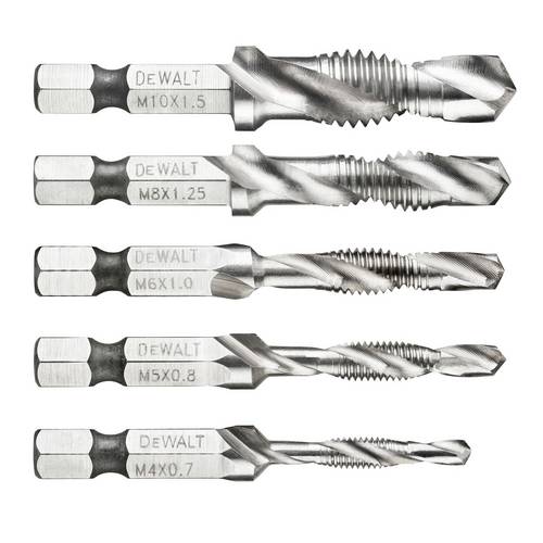 DEWALT DT50060-QZ DT50060 Gewindebohrer metrisch M4, M5, M6, M8, M10 1 Set