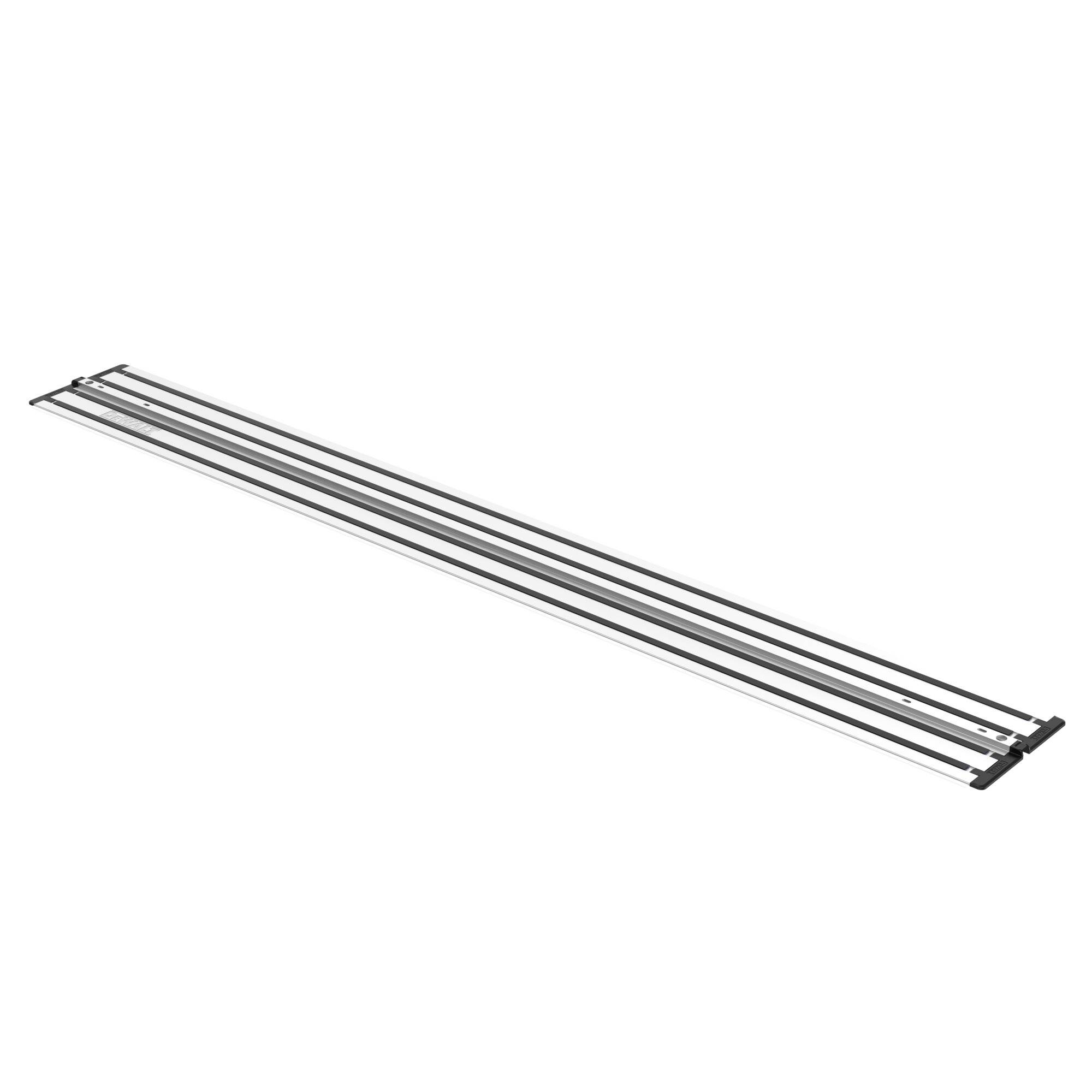 Langer rechteckiger Metallschiene oder Gleis mit mehreren parallelen Streifen, diagonal auf einfachem weißem Hintergrund dargestellt.