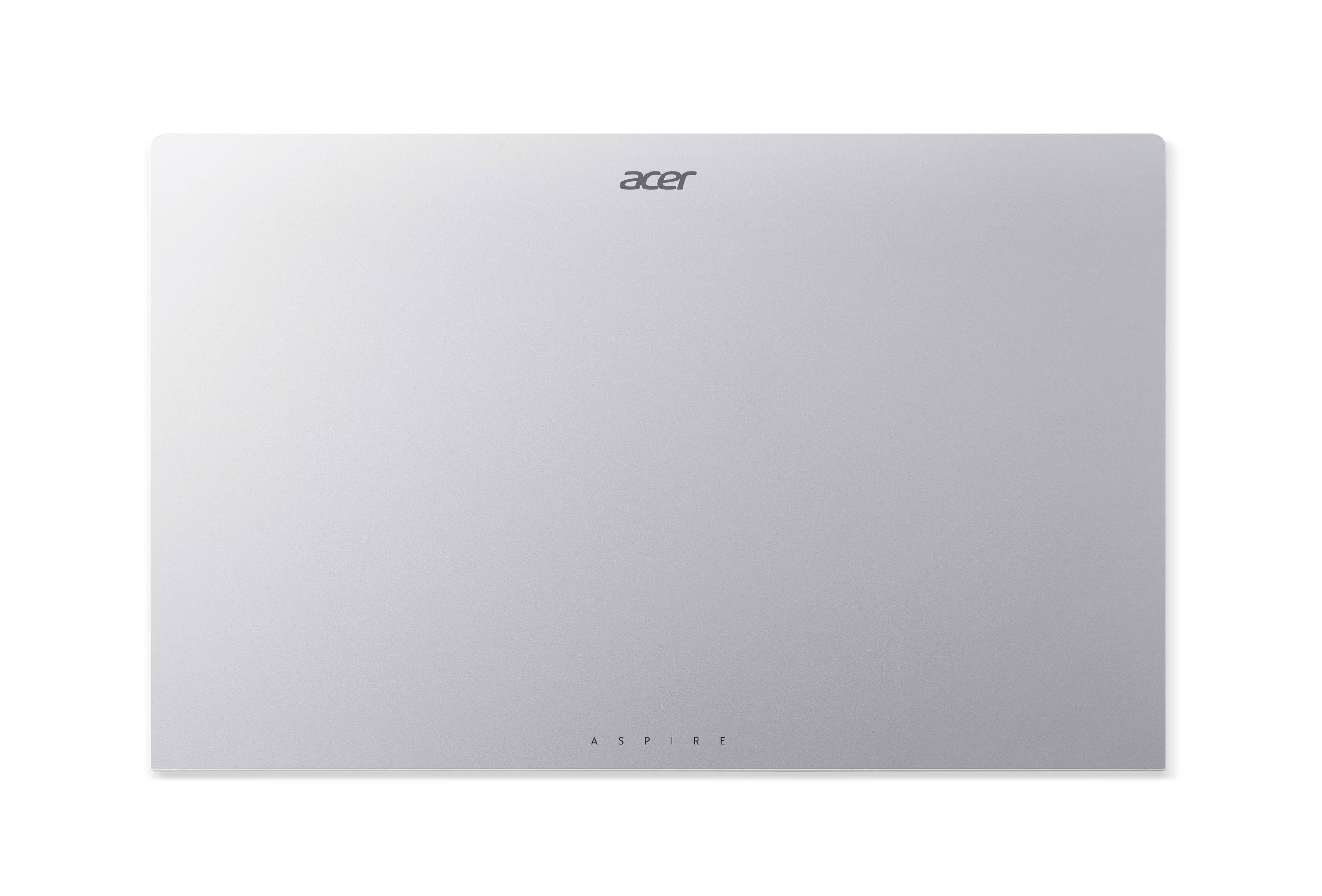 Geschlossener Laptop-Deckel aus Silber von Acer mit zentriertem Acer-Logo.