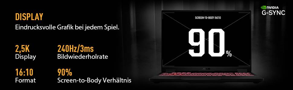 Asus Gaming Notebook 45.7cm (18 Zoll) WUXGA AMD Ryzen 7 260 8GB RAM 1TB SSD Deutsch, QWERTZ AMD AMD Radeon Graphics NVIDIA