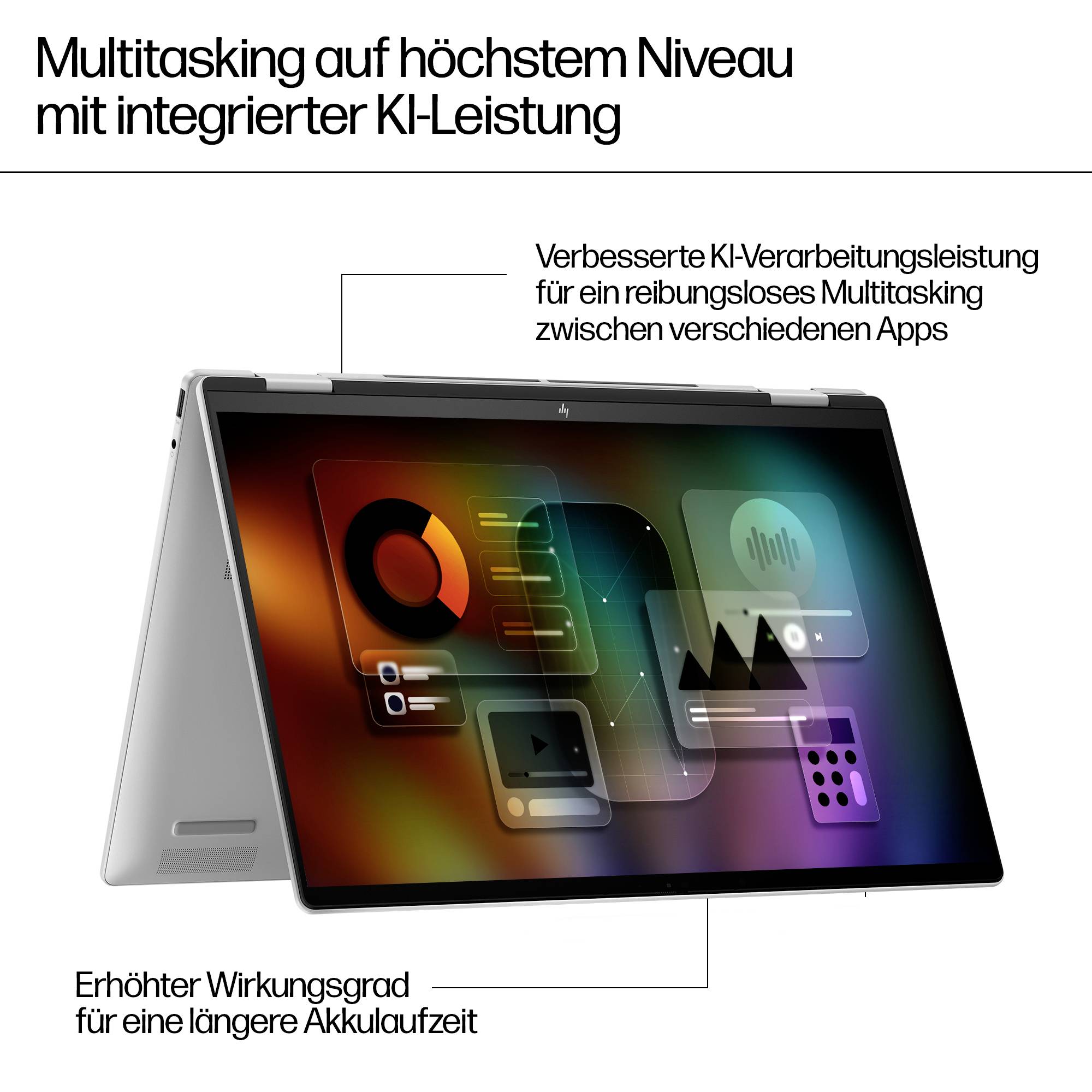 HP Notebook 40.6cm (16 Zoll) 3K AMD Ryzen 7 8840HS 16GB RAM 1TB SSD Deutsch, QWERTZ AMD AMD Radeon Graphics Silber A4CM9EA