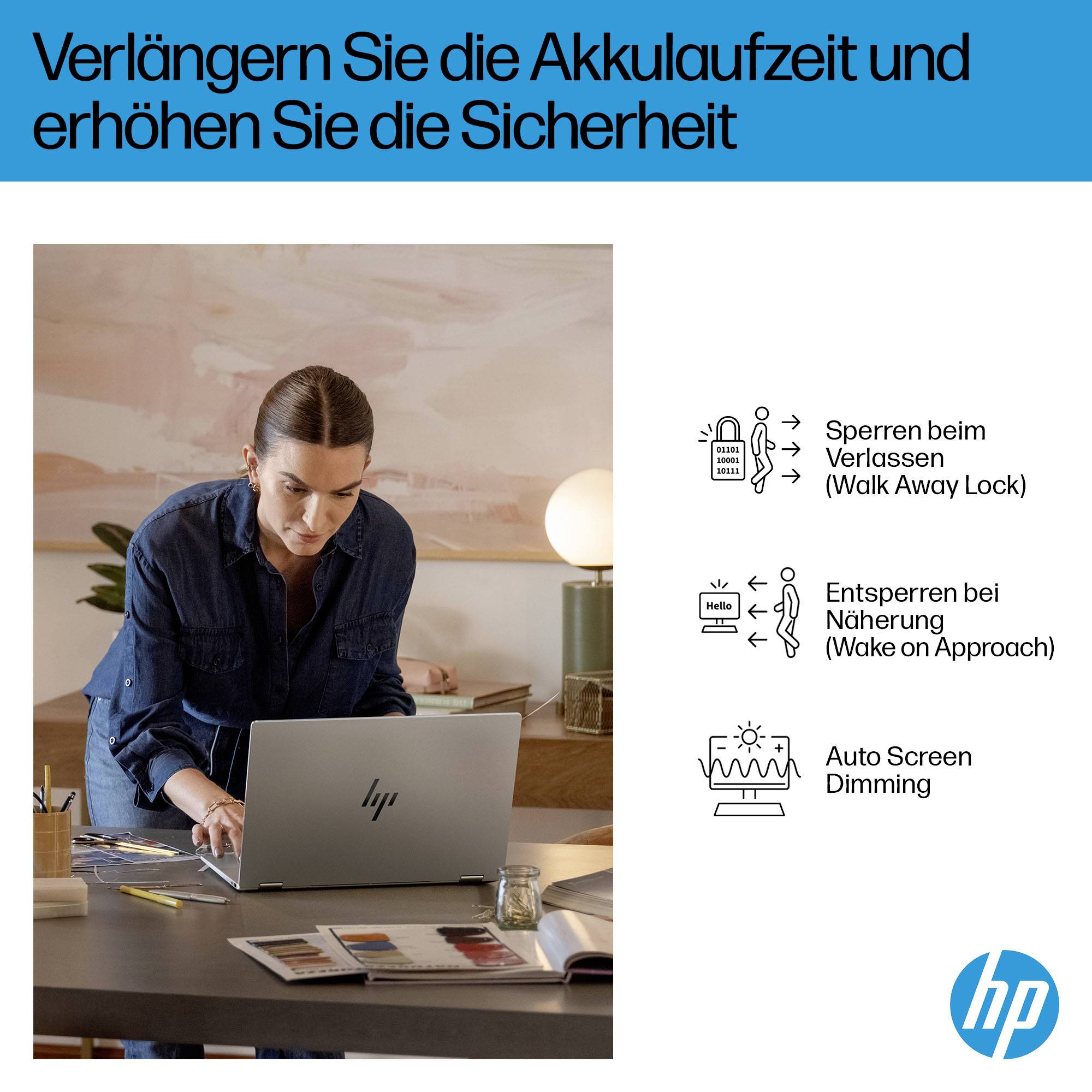 HP Notebook 40.6cm (16 Zoll) 3K Intel® Core™ Ultra 5 226V 16GB RAM 512GB SSD Deutsch, QWERTZ Intel Intel Arc Graphics Silber BZ8E