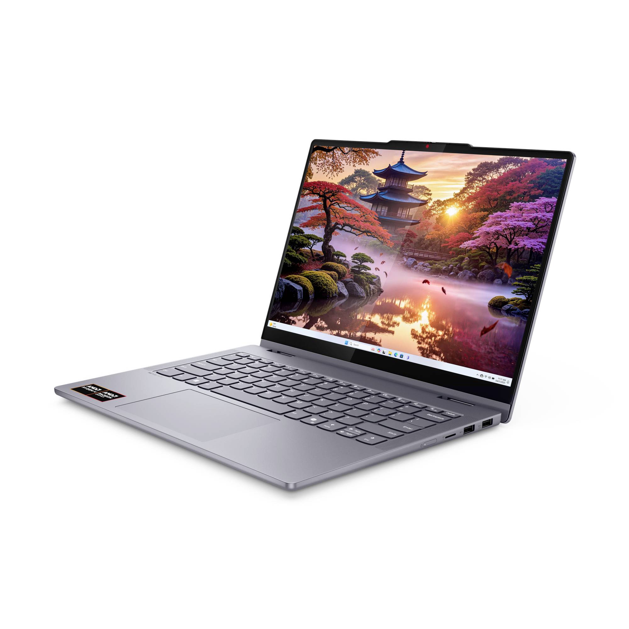 Lenovo Notebook 35.6 cm (14 Zoll) WUXGA AMD Ryzen AI 5 340 16 GB RAM 512 GB SSD Deutsch, QWERTZ AMD AMD Radeon Grau 83KT004QGE