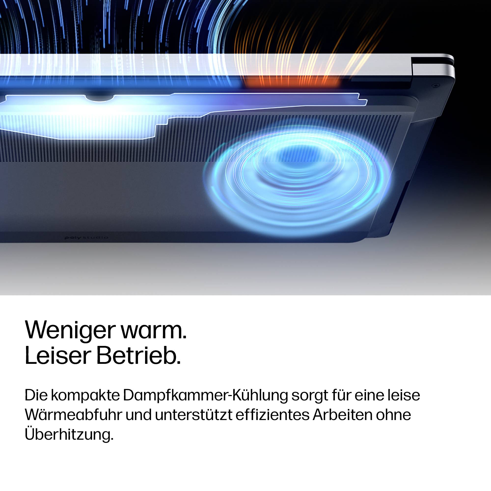 Weniger warm. Leiser Betrieb.Erleben Sie eine innovative Laptop-Kühlanlage mit blauem Luftstrom und hocheffizientem Lüfter für ruhigen, effizienten Wärmeschutz.