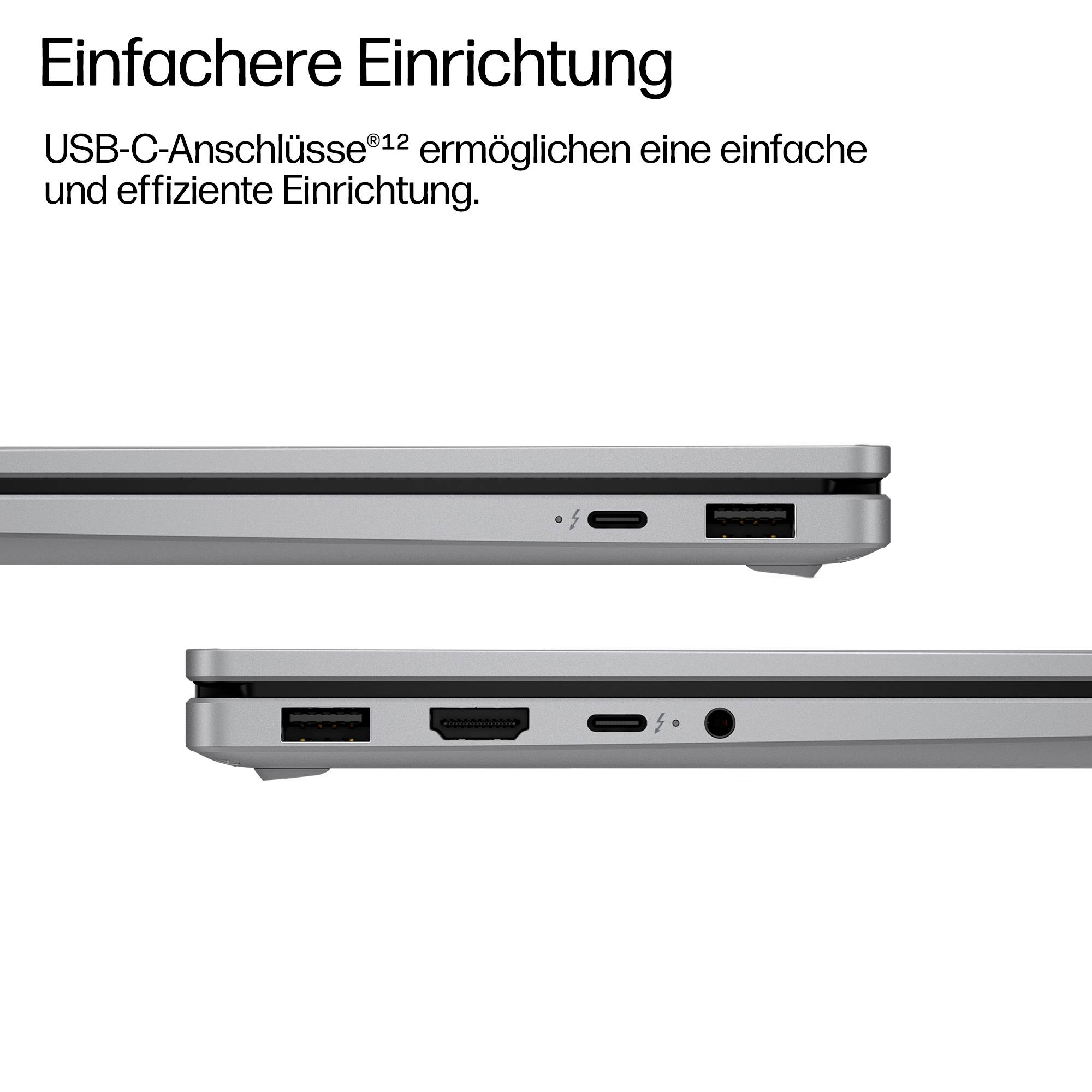 HP Notebook 35.6cm (14 Zoll) 2K Intel® Core™ Ultra 5 325 16GB RAM 512GB SSD Deutsch, QWERTZ Intel Intel-Grafik Silber D91HFEA