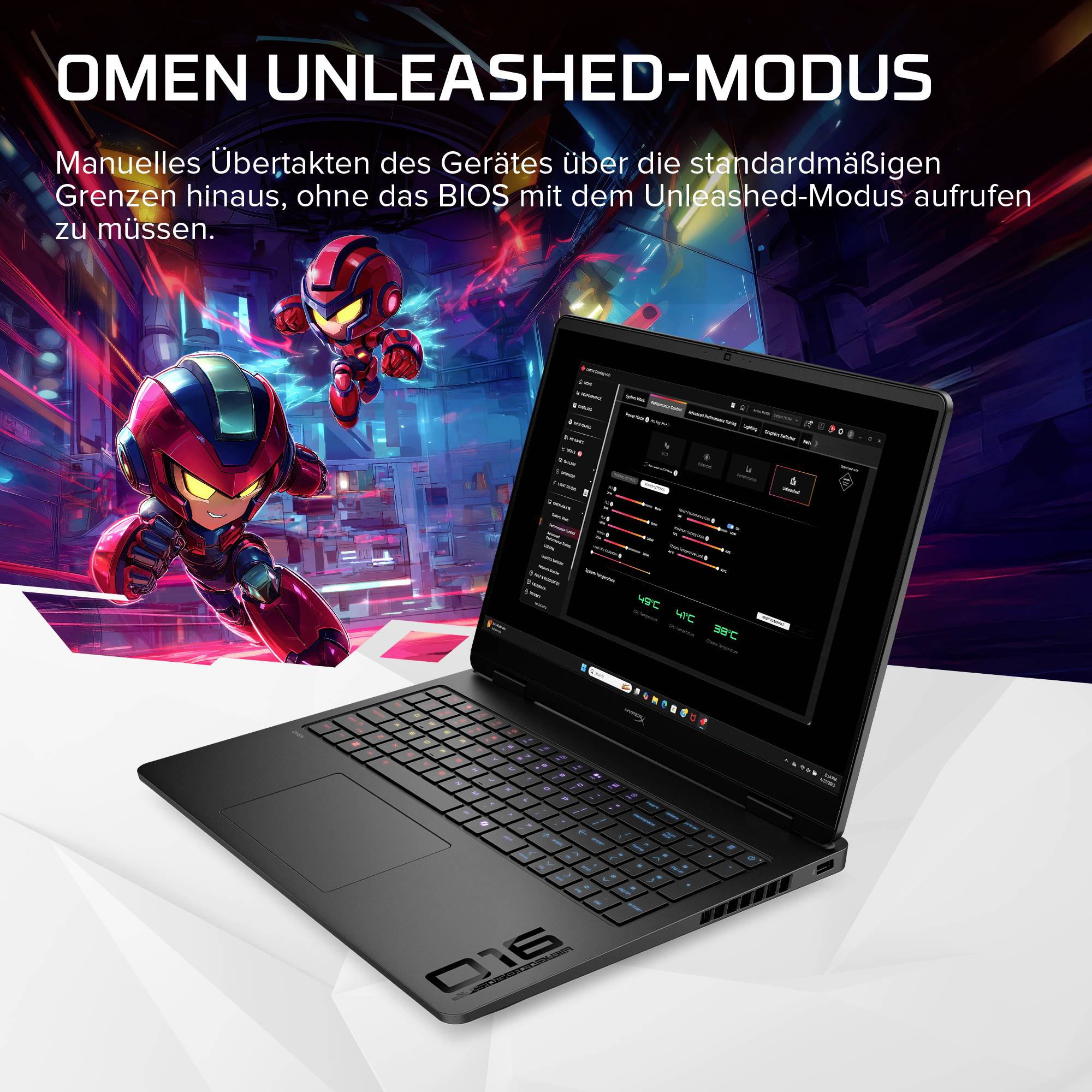 HP Gaming Notebook 40.6cm (16 Zoll) 2K AMD Ryzen 9 8940HX 8GB RAM Deutsch, QWERTZ NVIDIA GeForce RTX 5070 GDDR7 Schwarz DN9R2EA